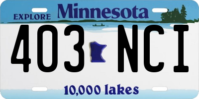 MN license plate 403NCI