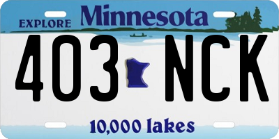 MN license plate 403NCK