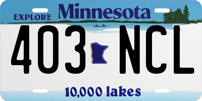 MN license plate 403NCL