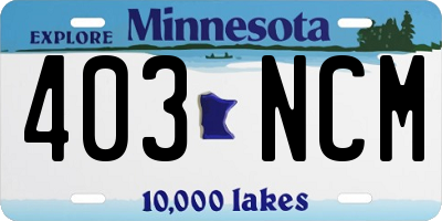 MN license plate 403NCM
