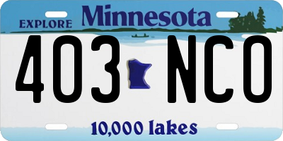 MN license plate 403NCO