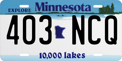 MN license plate 403NCQ