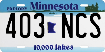 MN license plate 403NCS