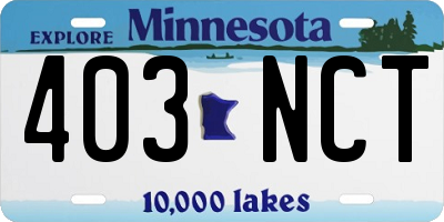 MN license plate 403NCT