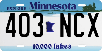 MN license plate 403NCX