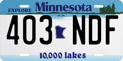 MN license plate 403NDF