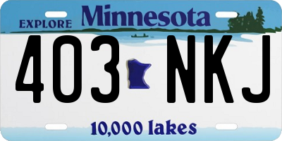 MN license plate 403NKJ