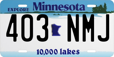 MN license plate 403NMJ