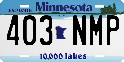 MN license plate 403NMP