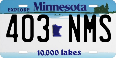 MN license plate 403NMS