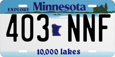 MN license plate 403NNF