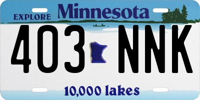 MN license plate 403NNK