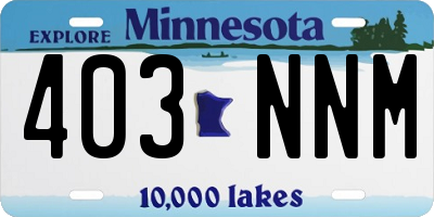 MN license plate 403NNM