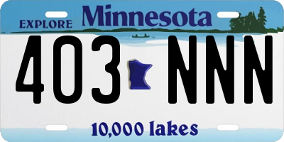 MN license plate 403NNN