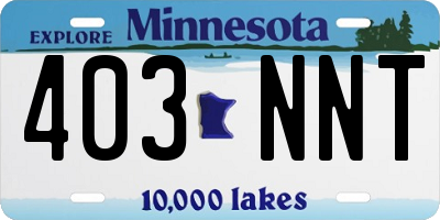MN license plate 403NNT