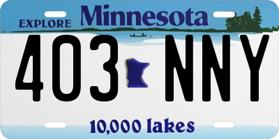 MN license plate 403NNY