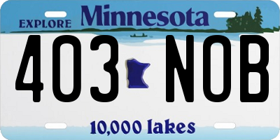 MN license plate 403NOB