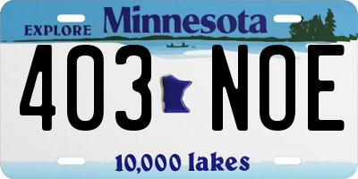 MN license plate 403NOE