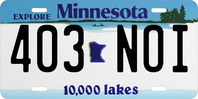 MN license plate 403NOI