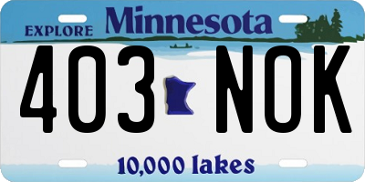 MN license plate 403NOK