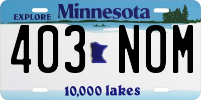 MN license plate 403NOM