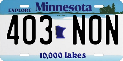 MN license plate 403NON