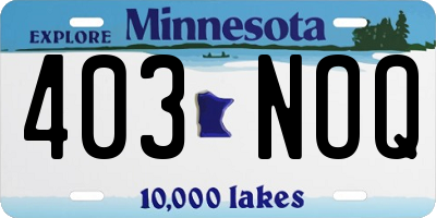MN license plate 403NOQ