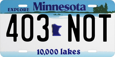 MN license plate 403NOT