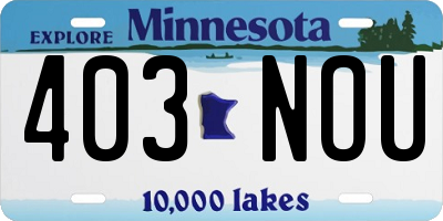 MN license plate 403NOU