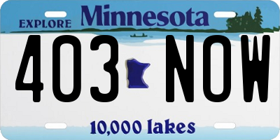MN license plate 403NOW