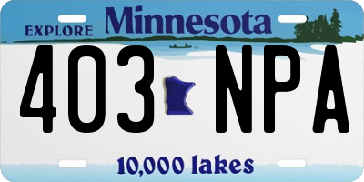MN license plate 403NPA