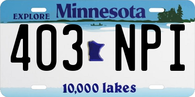 MN license plate 403NPI