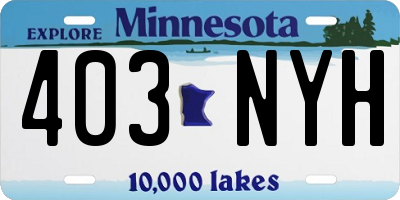 MN license plate 403NYH