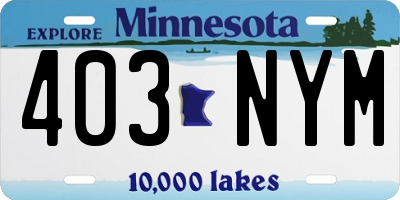 MN license plate 403NYM