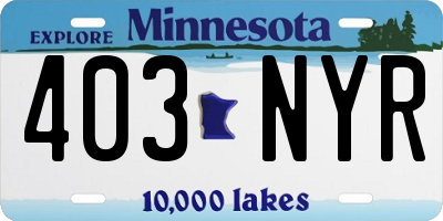 MN license plate 403NYR