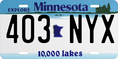 MN license plate 403NYX