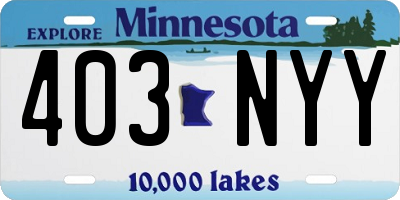 MN license plate 403NYY