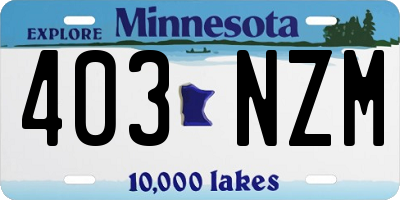 MN license plate 403NZM