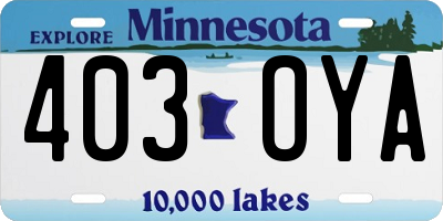 MN license plate 403OYA