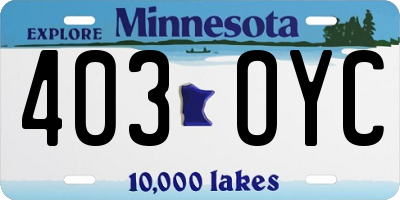 MN license plate 403OYC