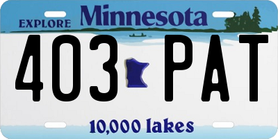 MN license plate 403PAT