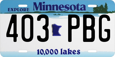 MN license plate 403PBG