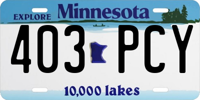 MN license plate 403PCY