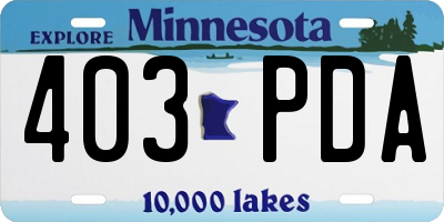 MN license plate 403PDA