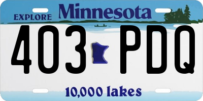 MN license plate 403PDQ