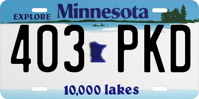 MN license plate 403PKD