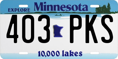 MN license plate 403PKS