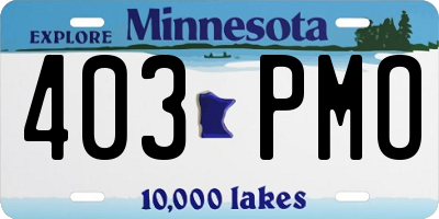 MN license plate 403PMO