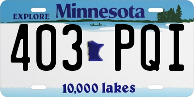 MN license plate 403PQI
