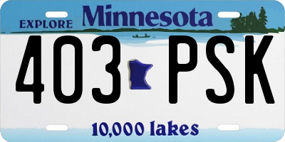 MN license plate 403PSK